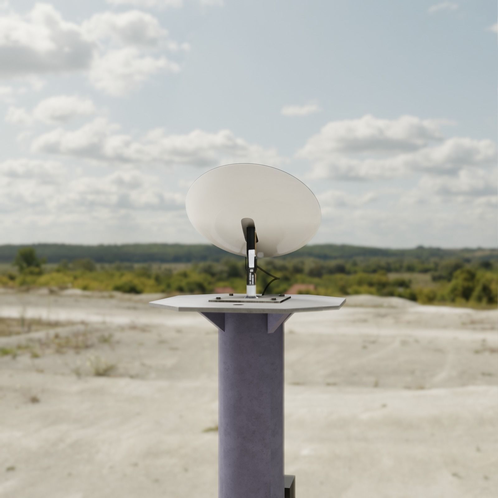 UFO ON A STICK - Elon musk Starlink Satellite terminal Low-poly 3D model_2
