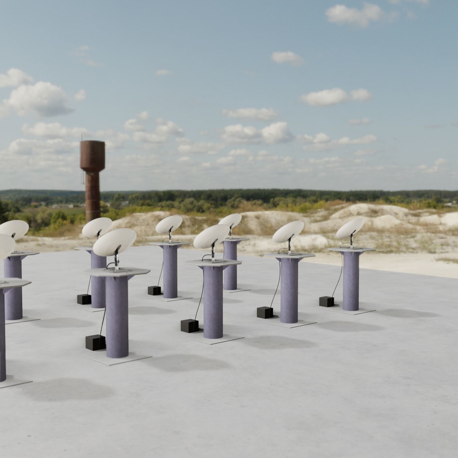 UFO ON A STICK - Elon musk Starlink Satellite terminal Low-poly 3D model_3