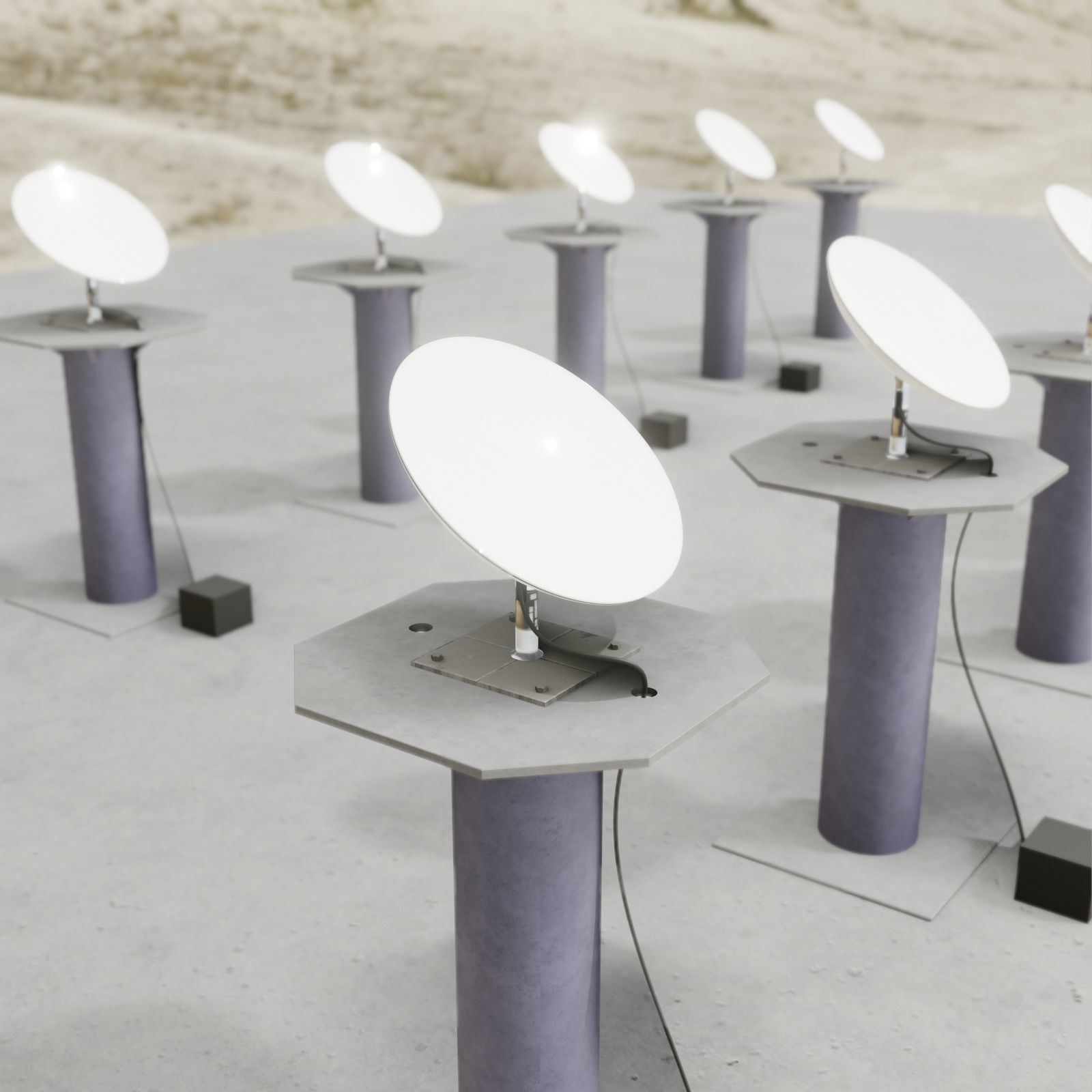 UFO ON A STICK - Elon musk Starlink Satellite terminal Low-poly 3D model_5