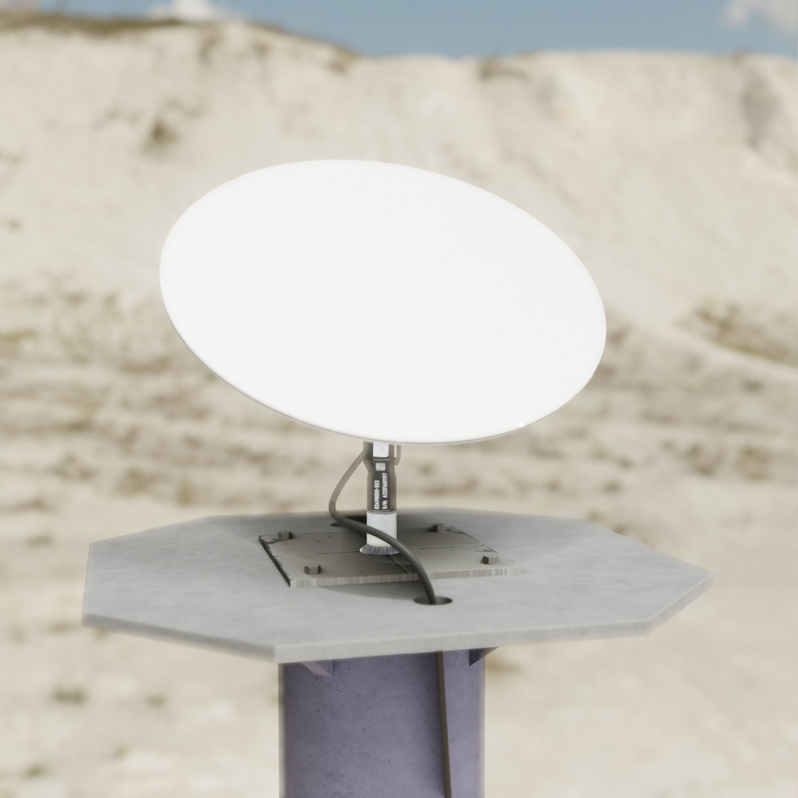 UFO ON A STICK - Elon musk Starlink Satellite terminal Low-poly 3D model_4