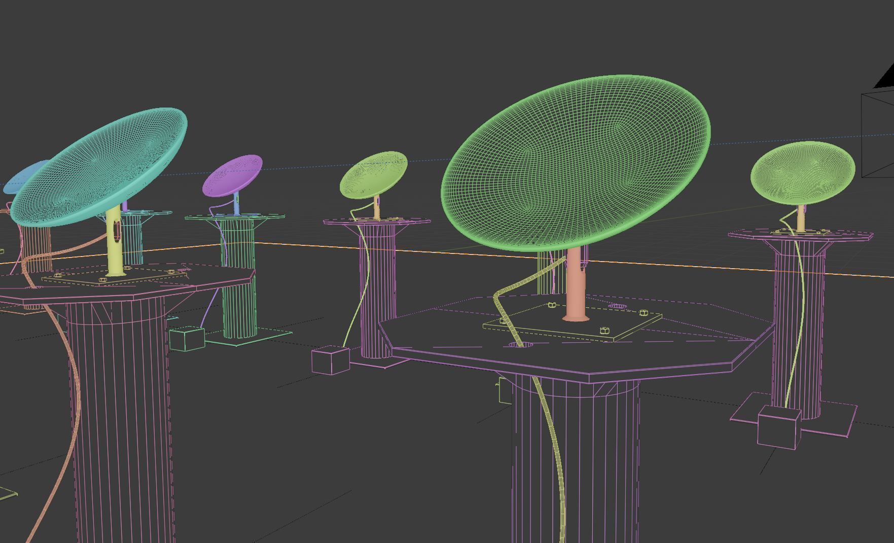 UFO ON A STICK - Elon musk Starlink Satellite terminal Low-poly 3D model_8