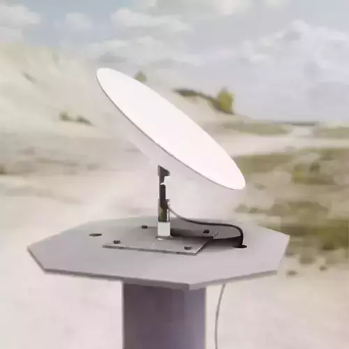UFO ON A STICK - Elon musk Starlink Satellite terminal Low-poly 3D model