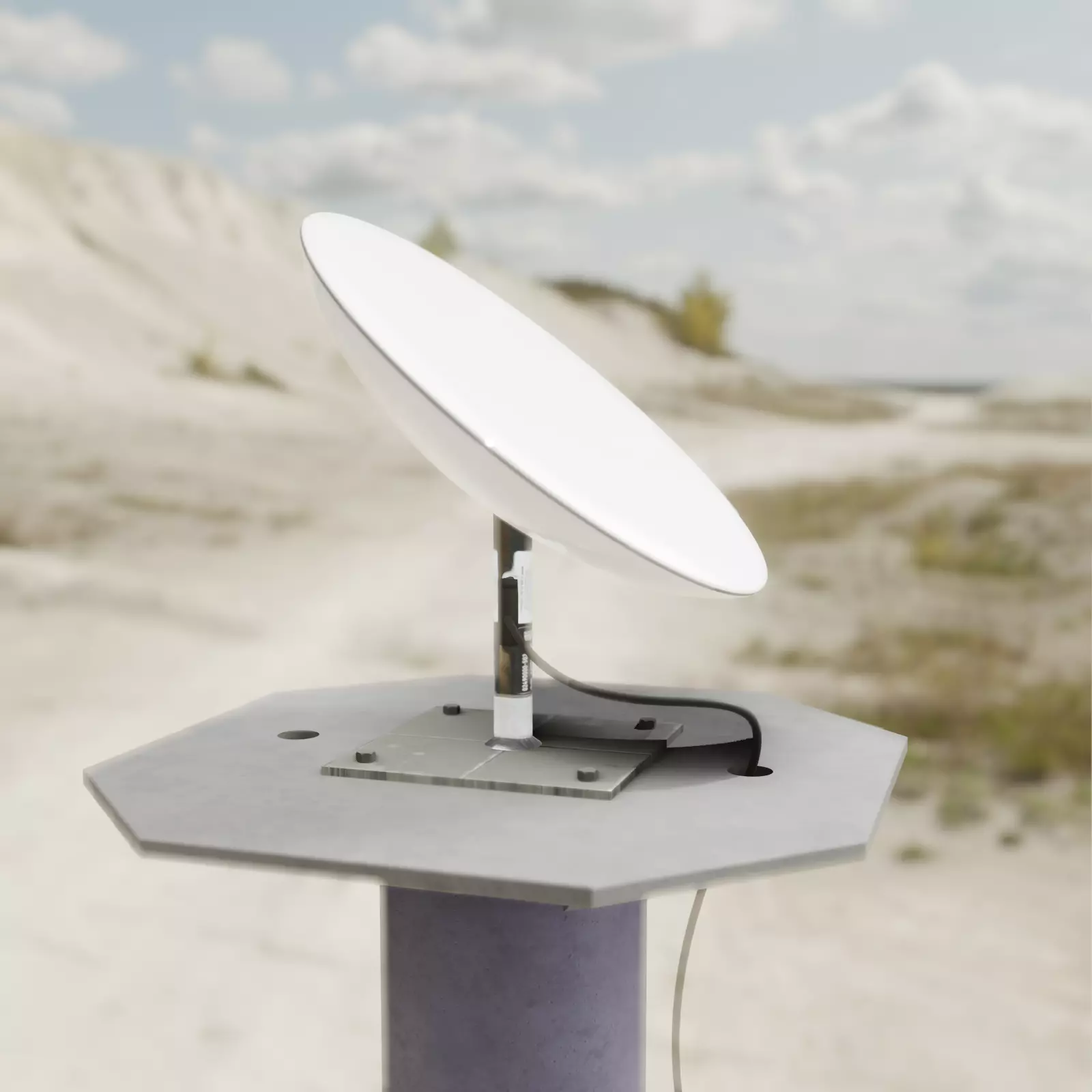 UFO ON A STICK - Elon musk Starlink Satellite terminal Low-poly 3D model_0