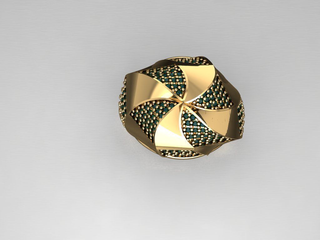 P165- Diamond ring 3D print model_2