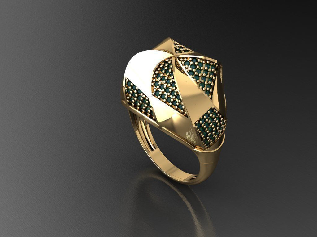 P165- Diamond ring 3D print model_1