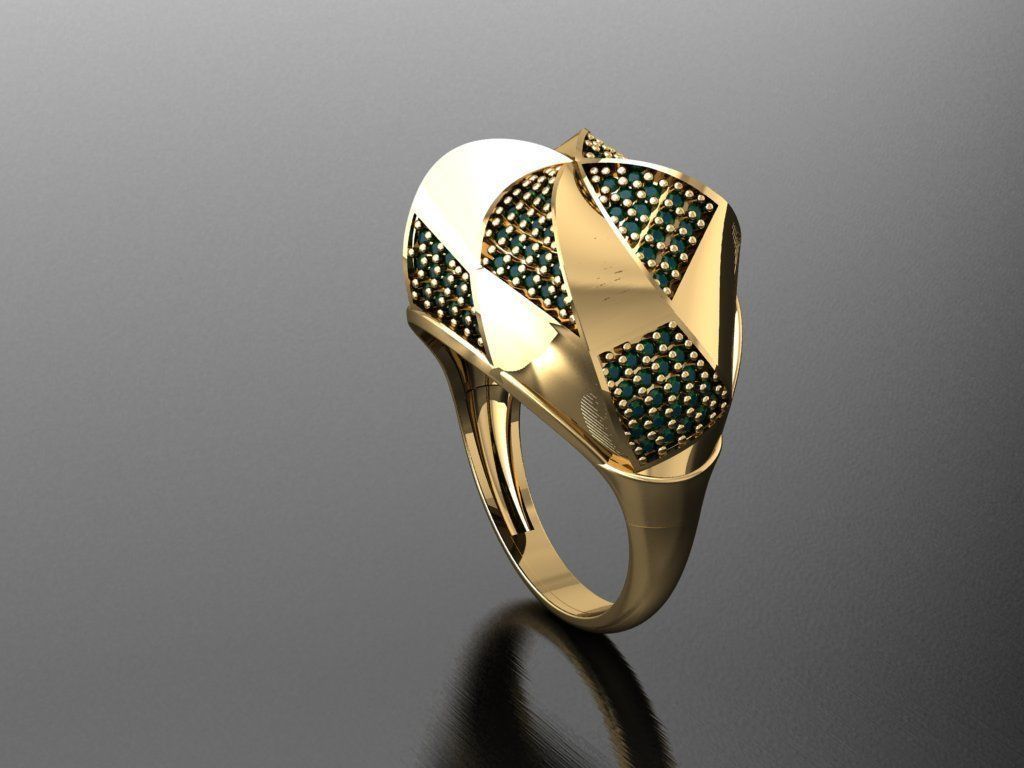P165- Diamond ring 3D print model_3