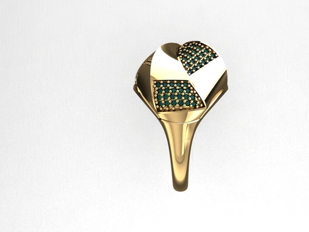 P165- Diamond ring 3D print model_4