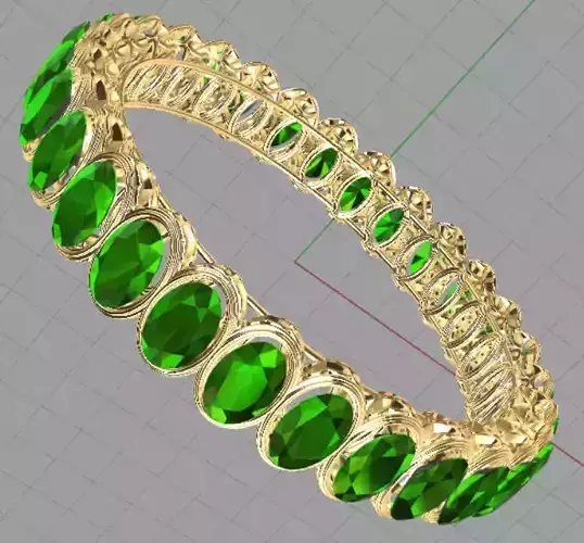 heart emerald bangle