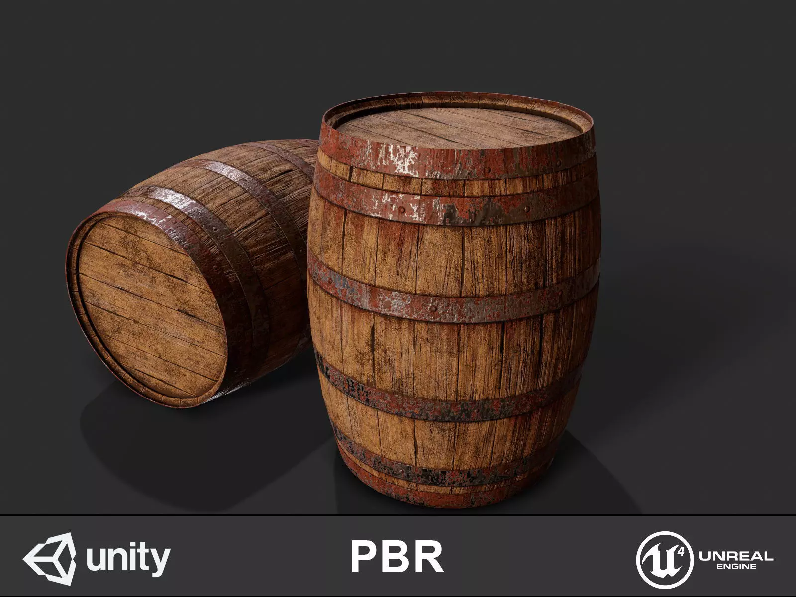 wooden barrel Low-poly 3D model