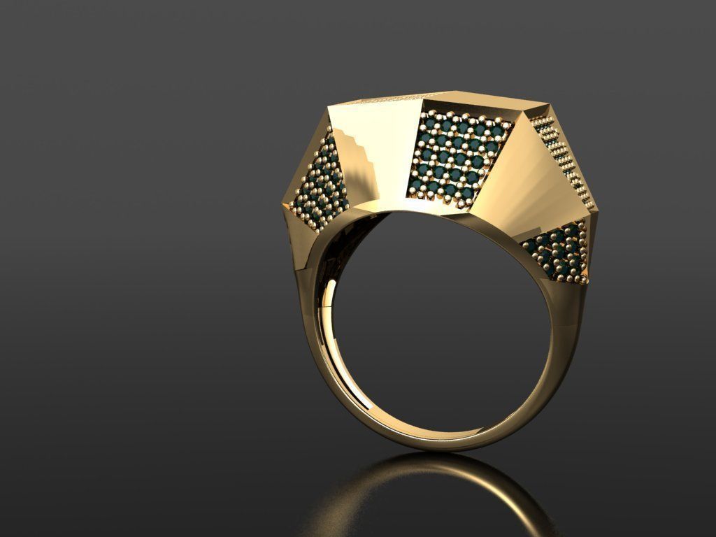 P171- Diamond ring 3D print model_3
