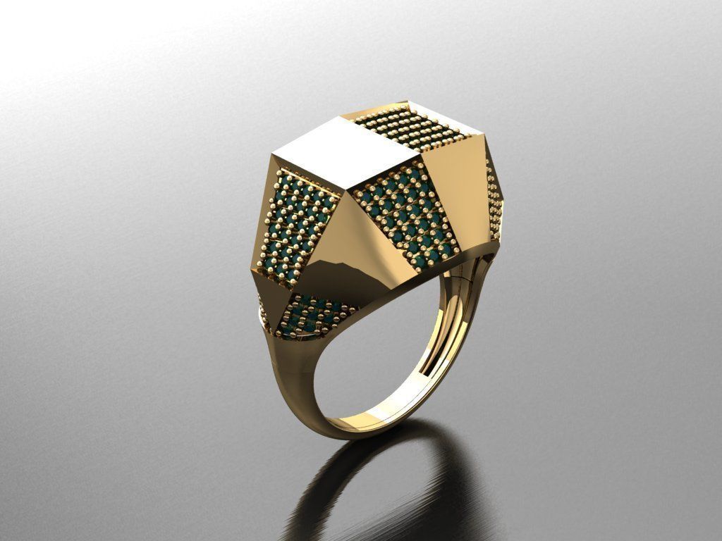 P171- Diamond ring 3D print model_1
