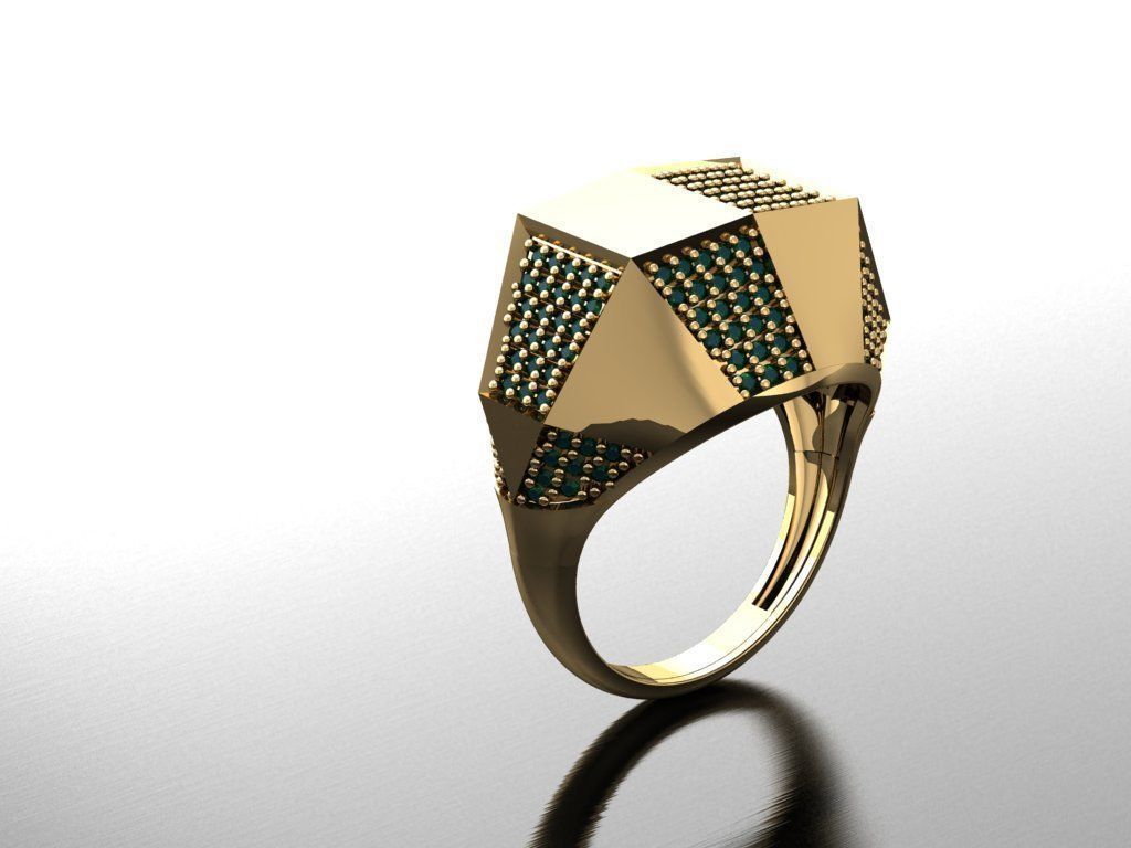 P171- Diamond ring 3D print model_2