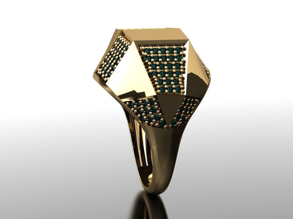 P171- Diamond ring 3D print model_4