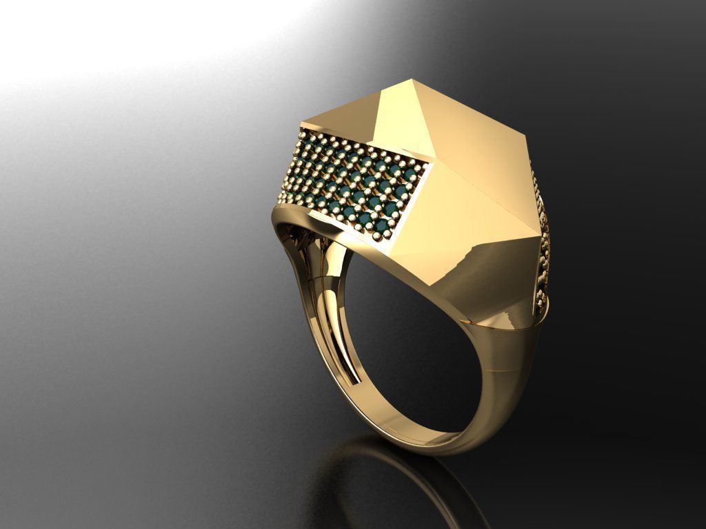 P173- Diamond ring 3D print model_4