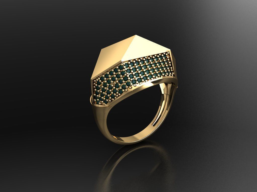 P173- Diamond ring 3D print model_1
