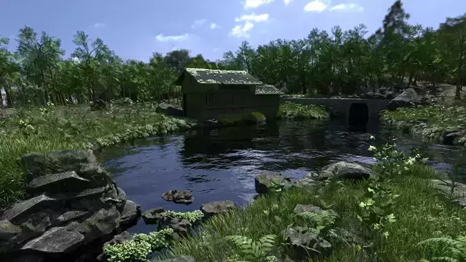Abandoned Shack Scene 3D model