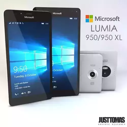 Microsoft Lumia 950-950XL Low-poly 3D model