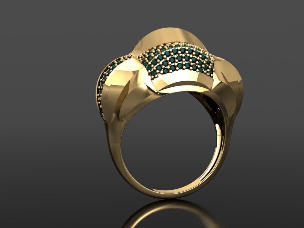 P177- Diamond ring 3D print model_3