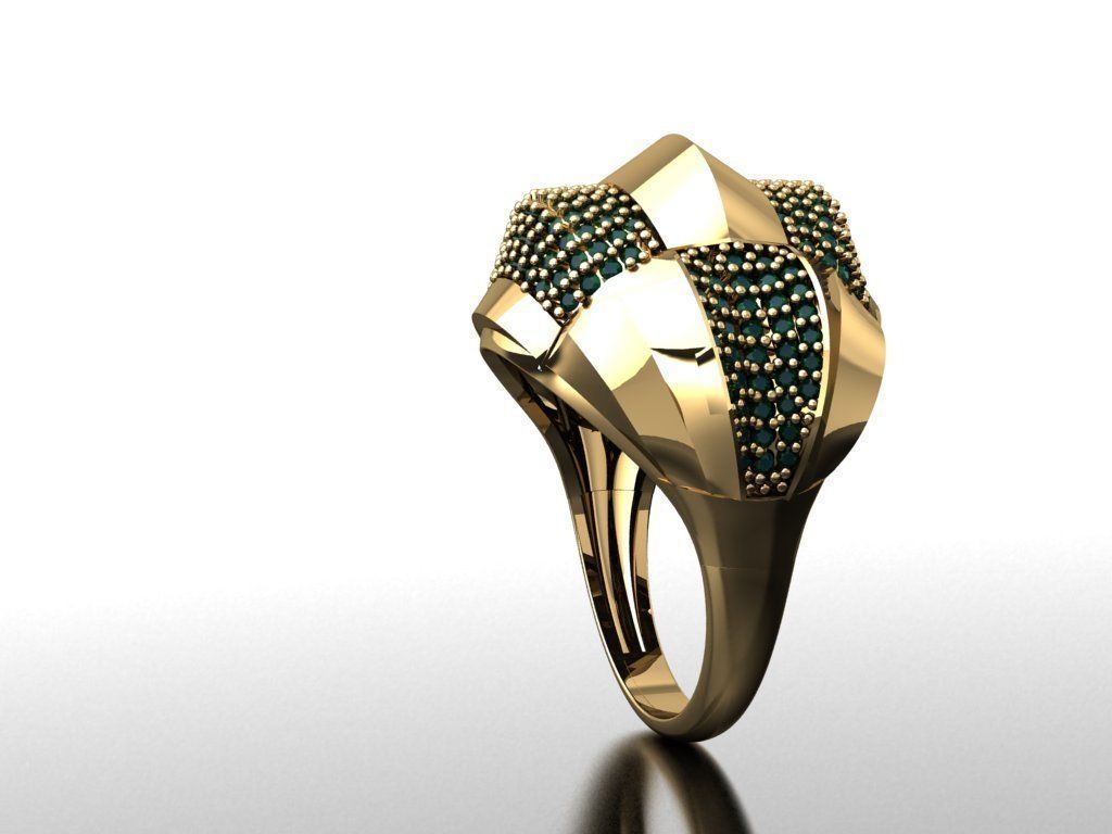 P177- Diamond ring 3D print model_4