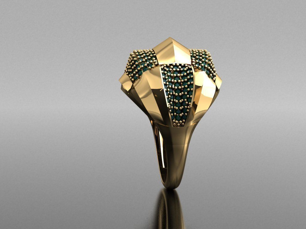 P177- Diamond ring 3D print model_2