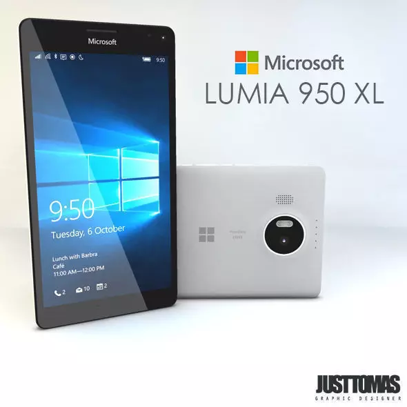 Microsoft Lumia 950 Xl Low-poly 3D model