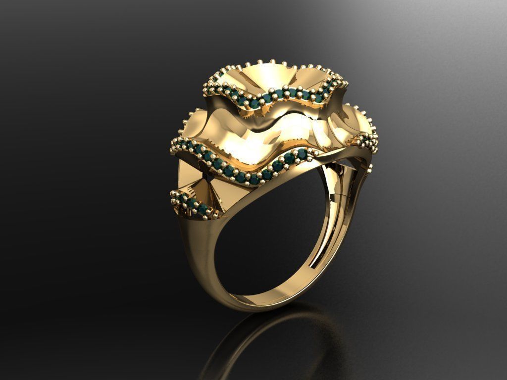 P185- Diamond ring 3D print model_1
