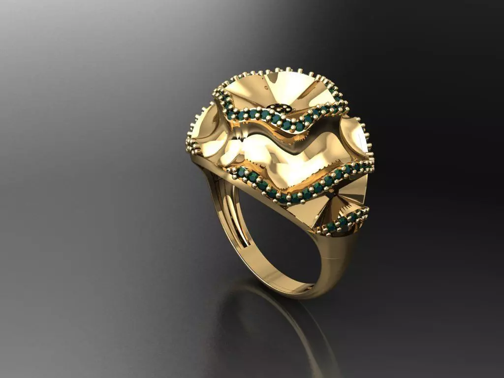 P185- Diamond ring 3D print model_0