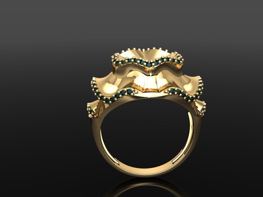 P185- Diamond ring 3D print model_2