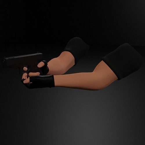 FPS arms with 5 weapons  Low-poly 3D model