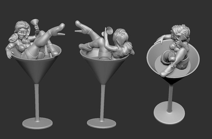 Martini Glass Pinup 3D print model