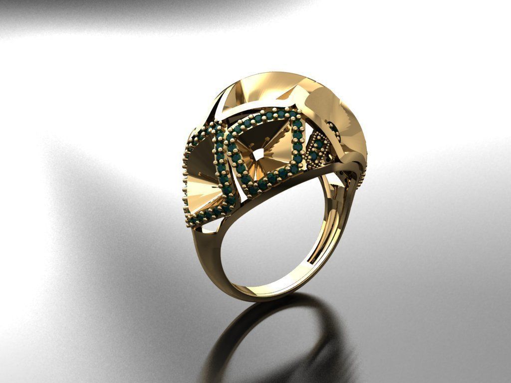 P189- Diamond ring 3D print model_4