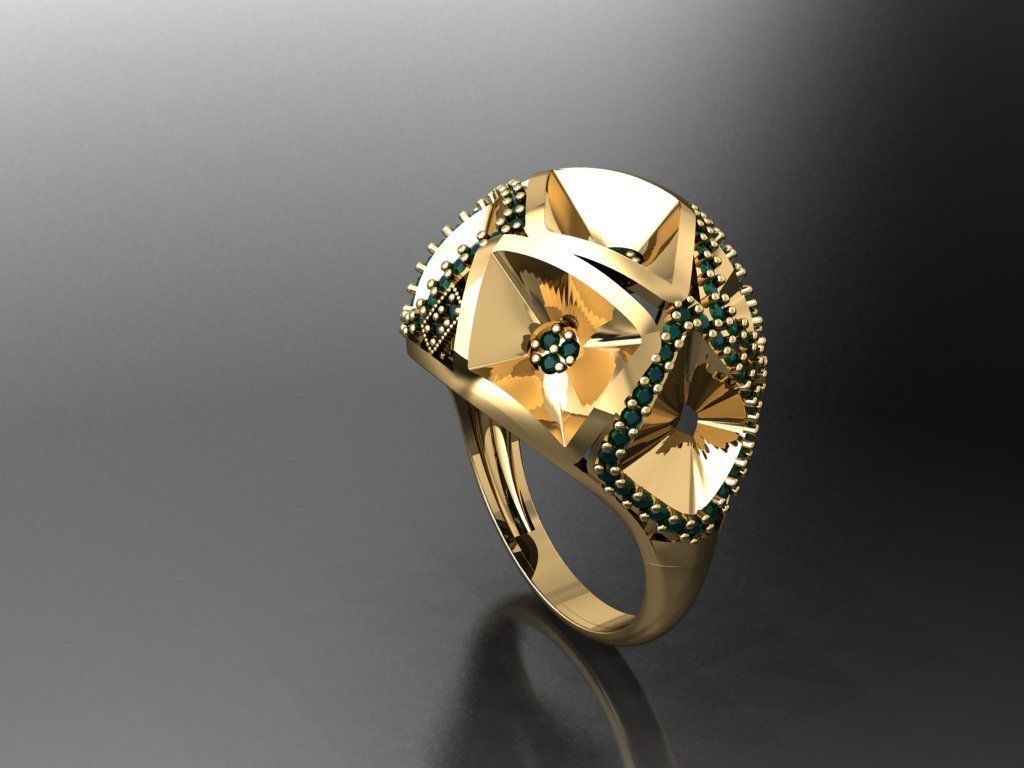 P189- Diamond ring 3D print model_1