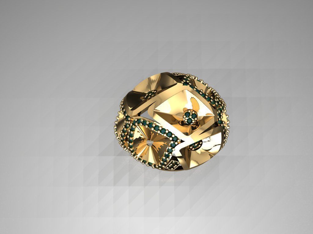 P189- Diamond ring 3D print model_2