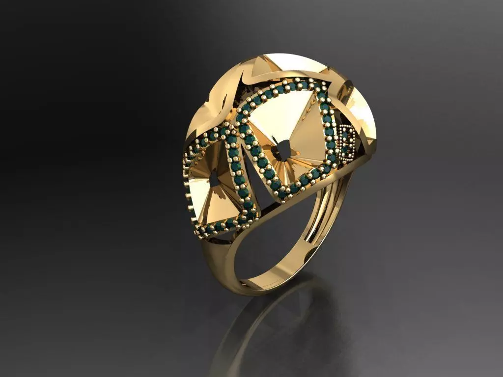 P189- Diamond ring 3D print model_0