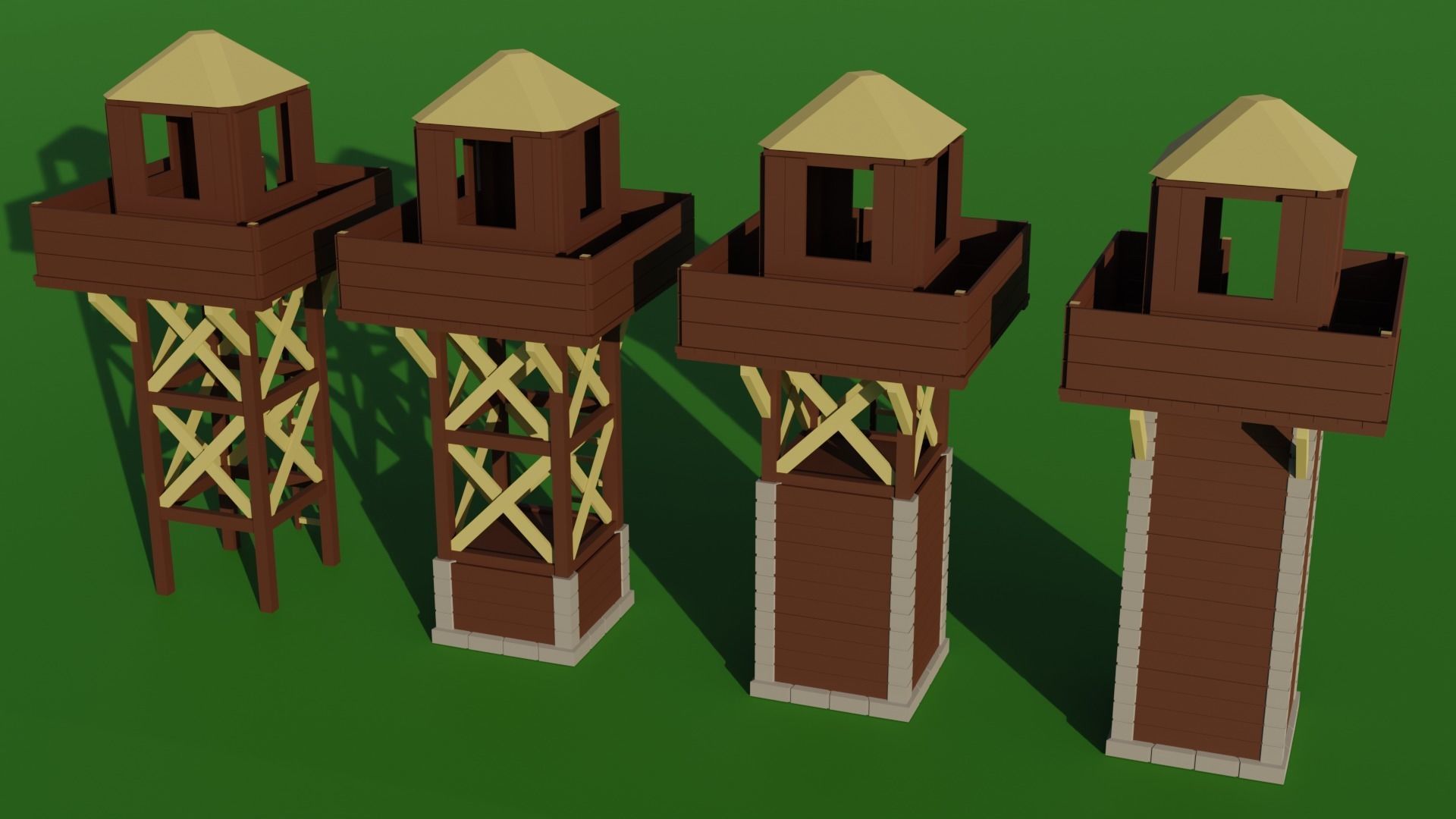 Low Poly RTS watchtower - Upgradable Low-poly 3D model_5