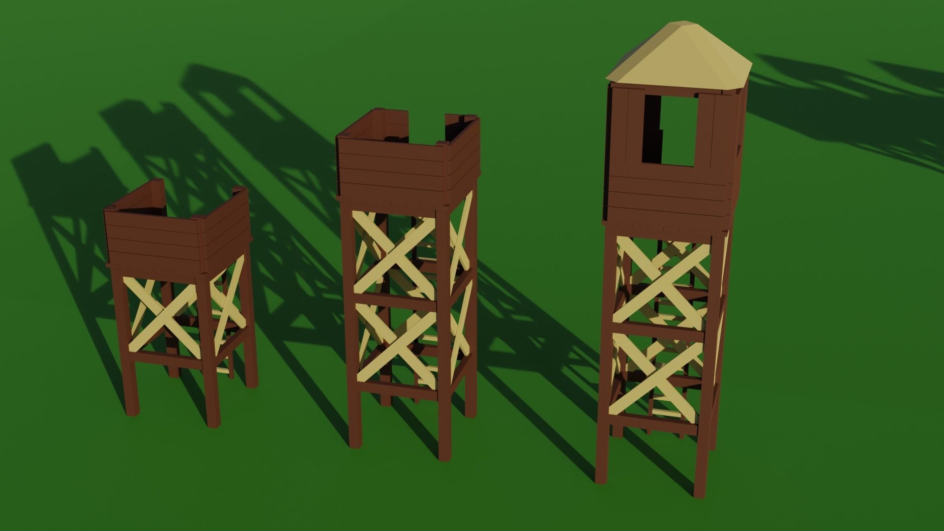 Low Poly RTS watchtower - Upgradable Low-poly 3D model_4