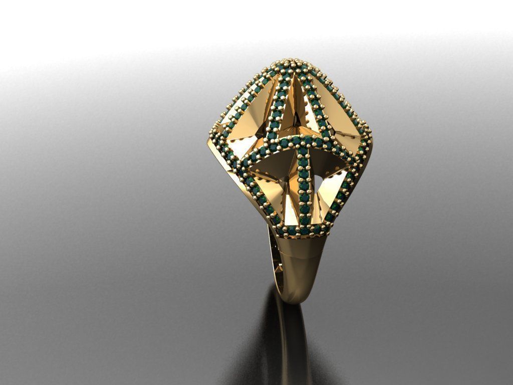 P194- Diamond ring 3D print model_1