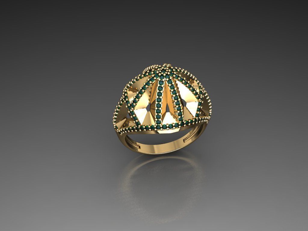 P194- Diamond ring 3D print model_2