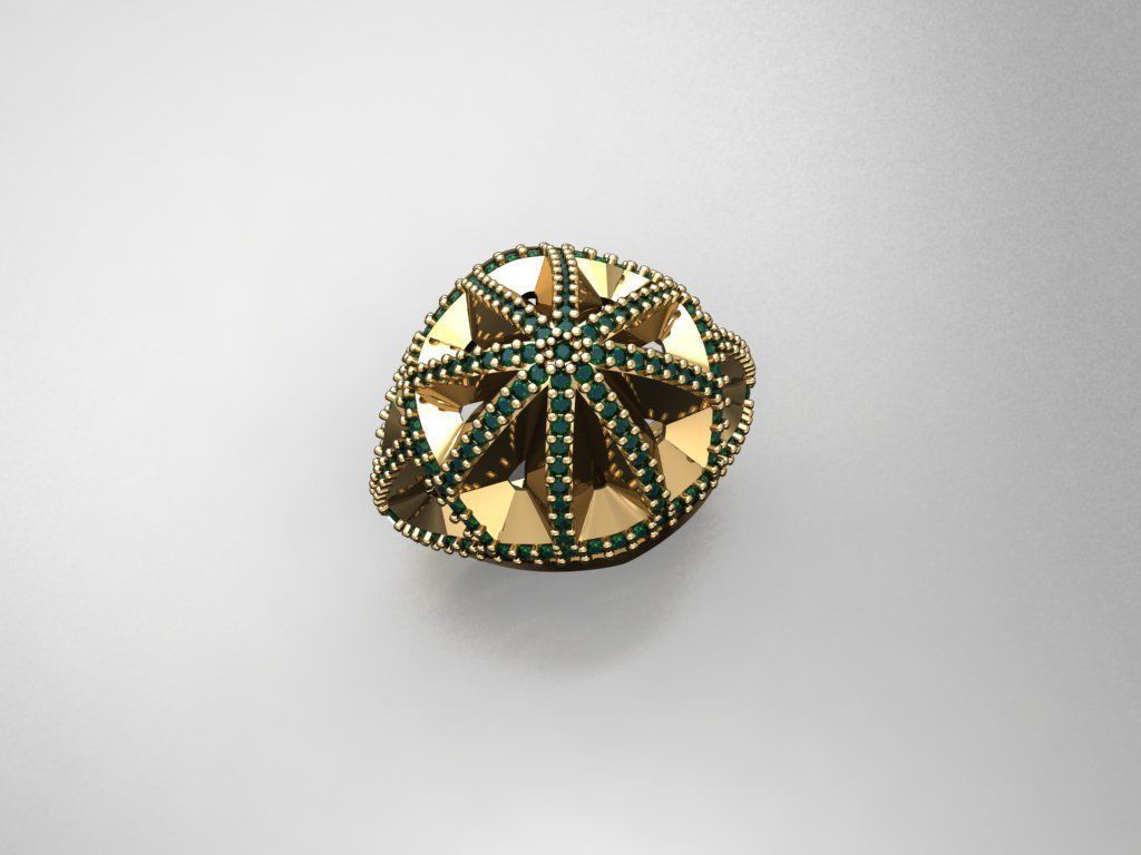 P194- Diamond ring 3D print model_4