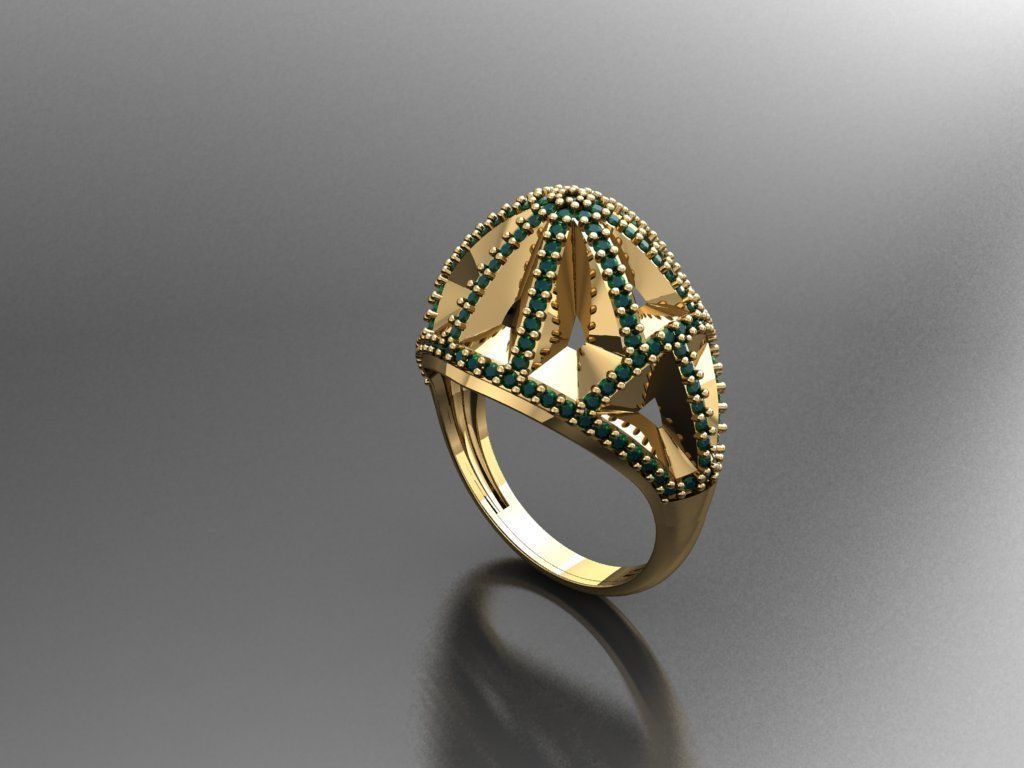 P194- Diamond ring 3D print model_3
