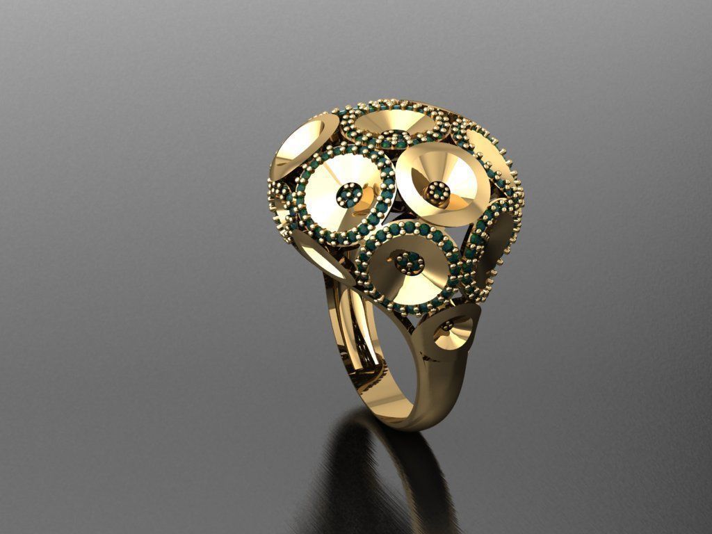 P200- Diamond ring 3D print model_2