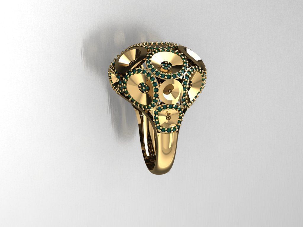 P200- Diamond ring 3D print model_3