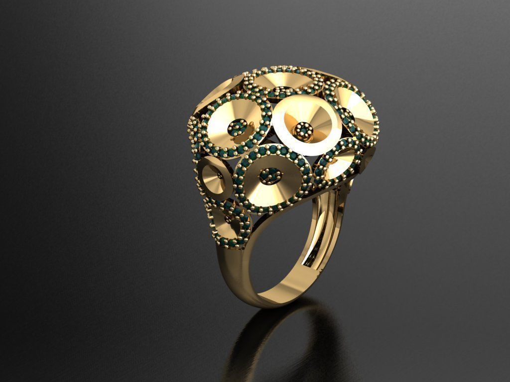 P200- Diamond ring 3D print model_1