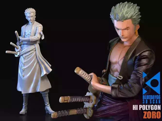ZORO- man holding two swords 3D model
