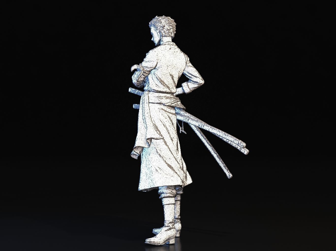 ZORO- man holding two swords 3D model_25