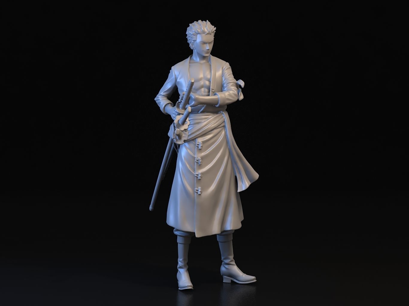 ZORO- man holding two swords 3D model_11