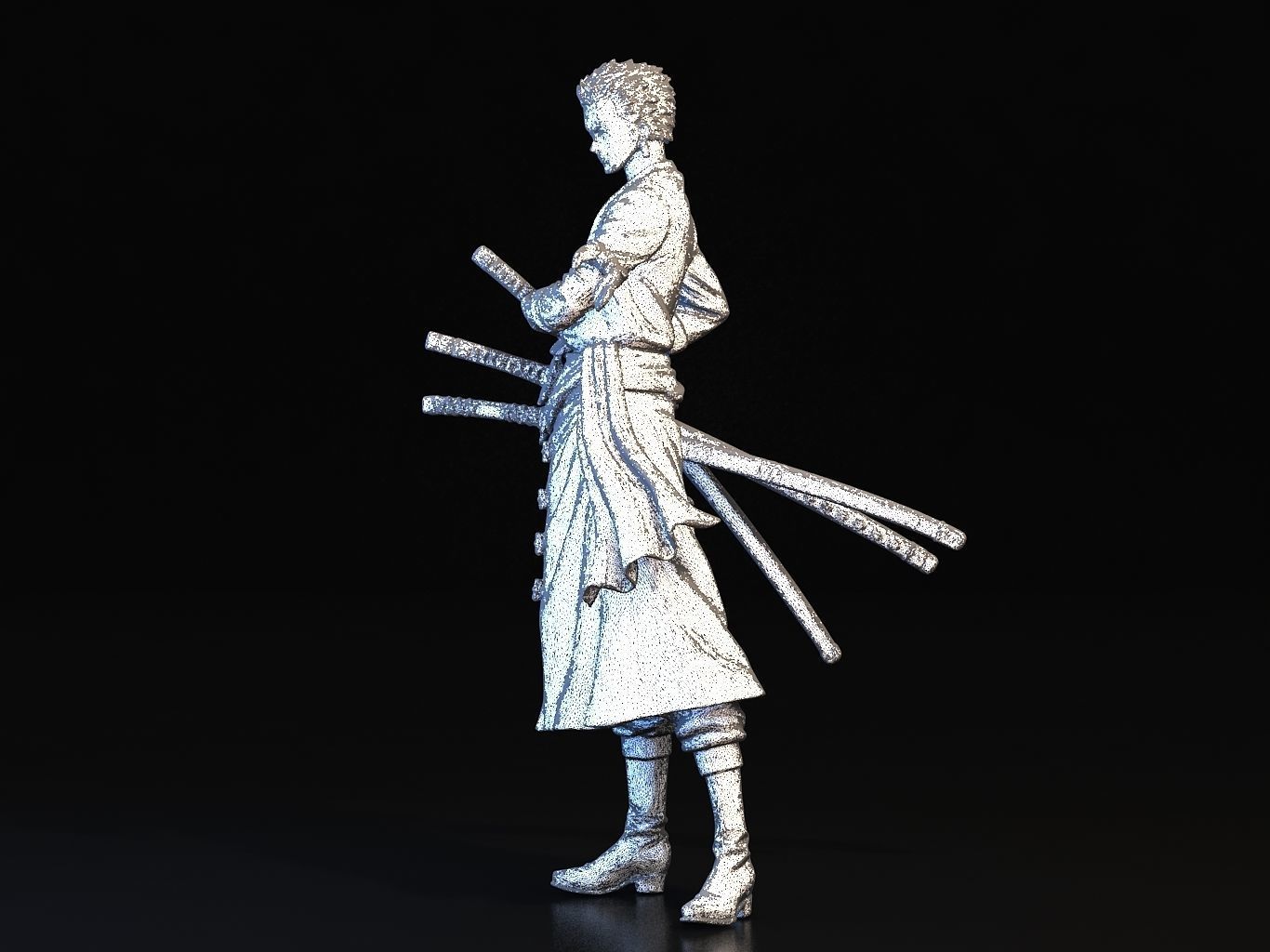 ZORO- man holding two swords 3D model_26