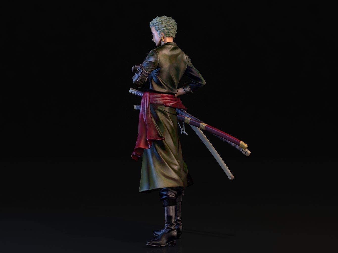 ZORO- man holding two swords 3D model_7
