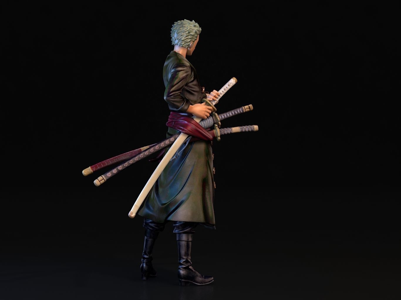 ZORO- man holding two swords 3D model_4