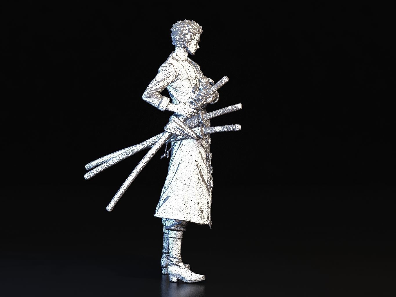 ZORO- man holding two swords 3D model_21
